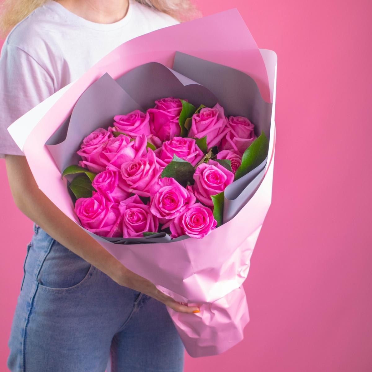 Акция! 19 коралловых роз 50 см, Россия