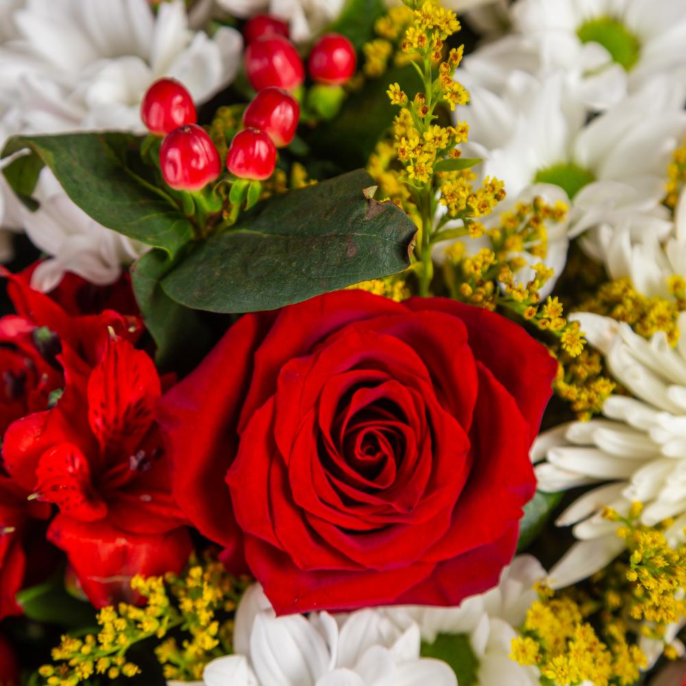 Акция! Букет из роз, хризантемы и герберы «Благодарю тебя»